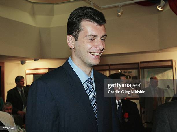 Russian billionaire Mikhail Prokhorov attends an event on July, 2002 in Norilsk, Russia. French authorities have detained Prokhorov for questioning...