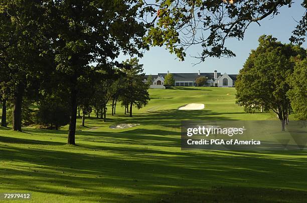 The 18th hole at Southern Hills Country Club, site of the 2007 PGA Championship on September 10, 2005 in Tulsa, Oklahoma.