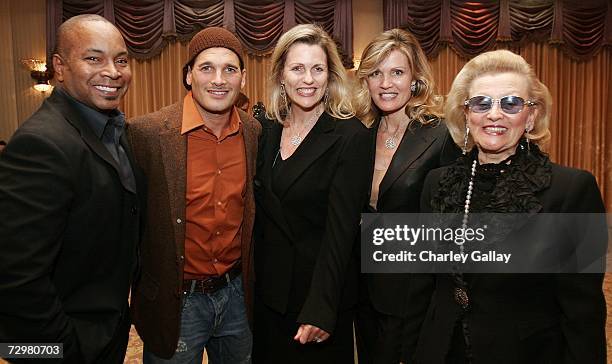 Stylist Kendrick Osorio, stylist Phillip Bloch, Lynn Palmer, Nancy Davis, and philanthropist Barbara Davis pose for a picture at the Sixth Annual...