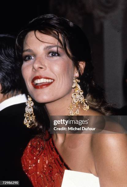 Princess Caroline of Monaco, a member of the Grimaldi family, attends an event in 1988 in Paris, France. Princess Caroline married Ernst August V,...