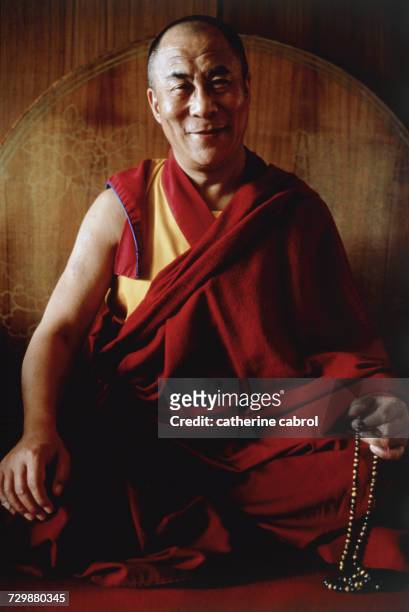His Holiness the Dalai Lama at his home in Dharamsala, India, circa 1991.