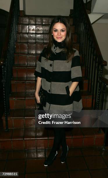 Actress Rachel Bilson attends an intimate dinner hosted by Chanel and Sienna Miller in honor of Les Exclusifs de Chanel held at Chateau Marmont on...