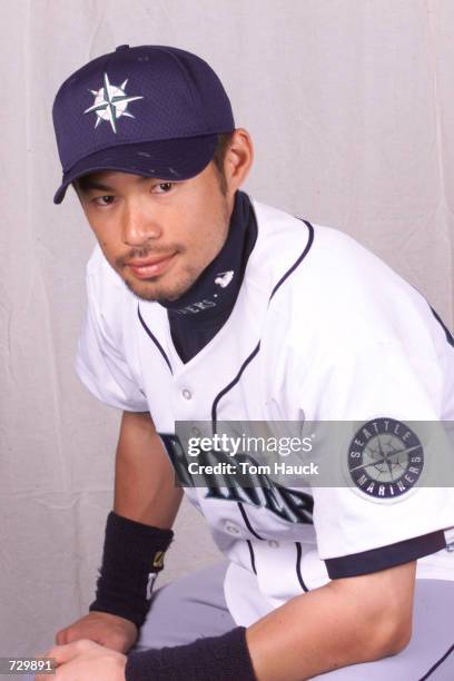 Ichiro Suzuki of the Seattle Mariners poses for a photo on Media Day at the Mariners Sports Complex in Peoria, Arizona. DIGITAL IMAGE Mandatory...