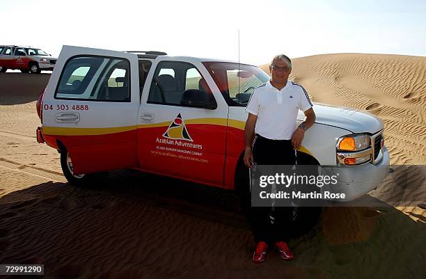 Felix Magath poses during the Bayern Munich desert tour on January 13, 2007 in Dubai, United Arab Emirates.