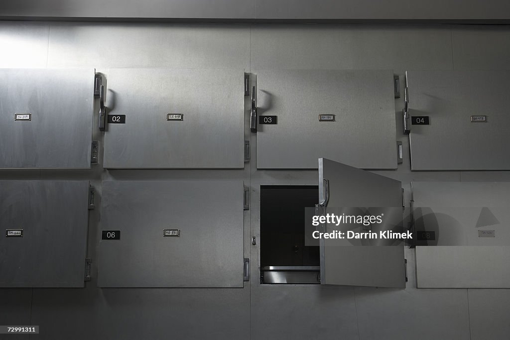 "Morgue in hospital, low angle view"