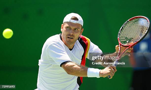 Alexander Waske from Germany trains ahead of the 2007 Australian Open at Melbourne Park January 13, 2007 in Melbourne, Australia.