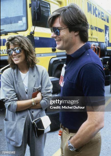 Princess Caroline of Monaco, a member of the Grimaldi family, shares a joke with Roberto Rossellini,1980 in Monaco. Princess Caroline married Ernst...