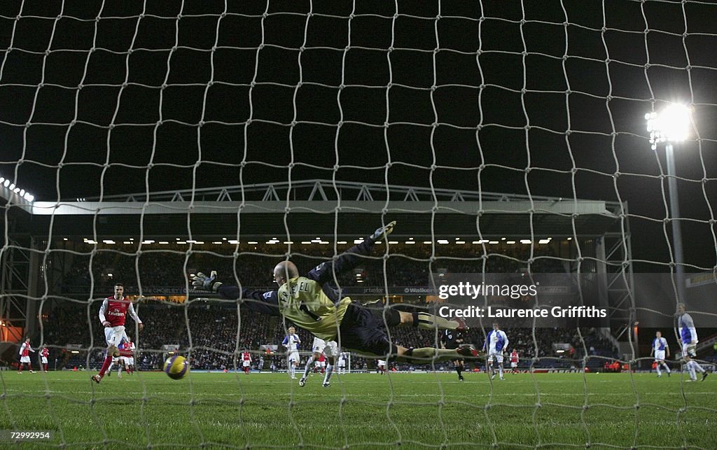 Brad Friedel of Blackburn Rovers is beaten by Thierry Henry of... News ...