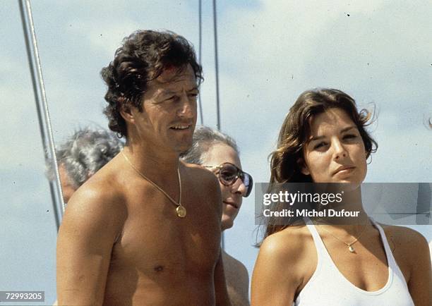 Princess Caroline of Monaco, a member of the Grimaldi family, with her first husband, Philippe Junor in 1978 in Point a Pitre, France. Princess...