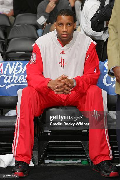 Tracy McGrady of the Houston Rockets gets ready to take on the Sacramento Kings on January 13, 2007 at ARCO Arena in Sacramento, California. NOTE TO...