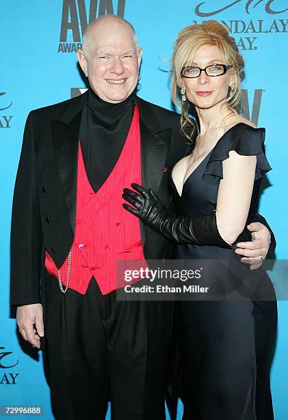 Adult film director Ernest Greene and his wife, adult film actress Nina Hartley, arrive at the 24th annual Adult Video News Awards Show at the...