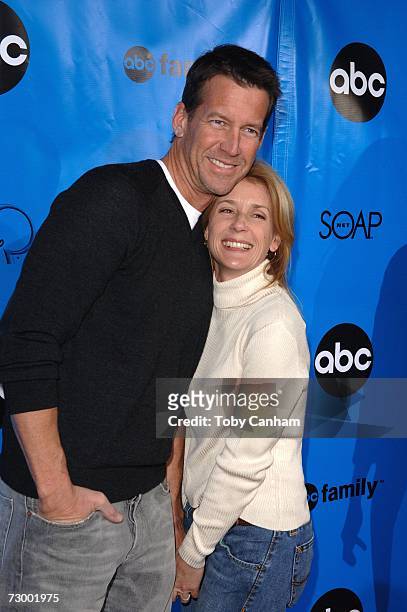 Actor James Denton and his wife, actress Erin O'Brien, pose for a picture at the Disney/ABC Television Group All Star Party held at the Ritz Carlton...