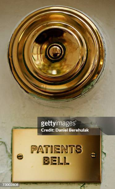 Door bell of a medical clinic is pictured on Harley St on January 15, in London, England. Britain's leading fertility clinic ARGC is under...