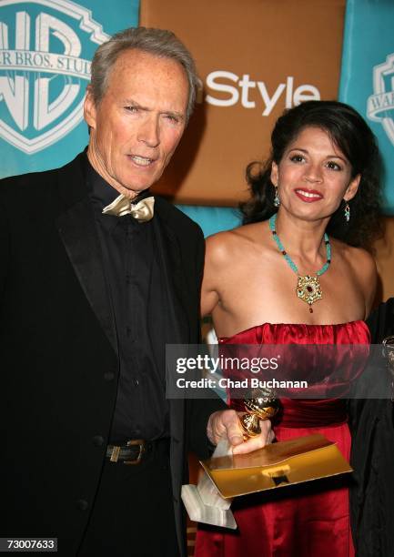 Actor Clint Eastwood and wife Dina Eastwood arrive at the In Style Magazine and Warner Bros. Studios Golden Globe After Party held at the Beverly...