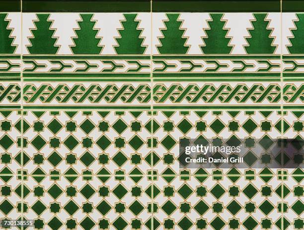 cuba, havana, detail of green tiles - havana pattern stock pictures, royalty-free photos & images