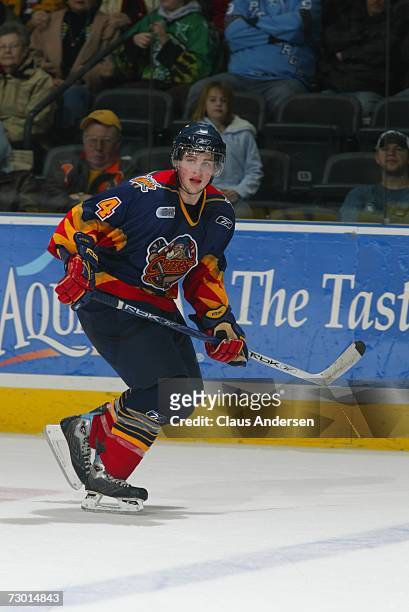 Mitch Gaulton of the Erie Otters skates in game against the London Knights played at the John Labatt Centre on January 12, 2007 in London, Ontario,...