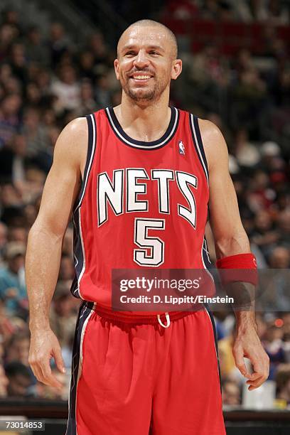 Jason Kidd of the New Jersey Nets smiles during the game against the Detroit Pistons on December 26, 2006 at the Palace of Auburn Hills in Auburn...