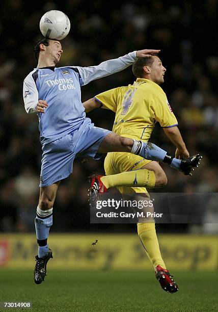 Stephen Ireland of Manchester City and Kenny Lunt of Sheffield Wednesday in action during the FA Cup sponsored by E.ON Third Round Replay match...
