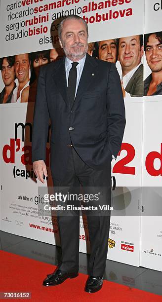Italian producer Aurelio De Laurentiis attends the 'Manuale d'Amore' premiere at the Adriano Cinema on January 16, 2007 in Rome, Italy.