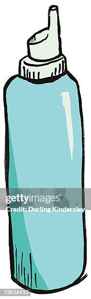 illustrations, cliparts, dessins animés et icônes de tall light blue bottle with dispenser top. - revitalisant capillaire