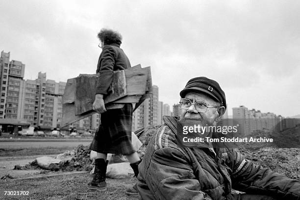 An elderly couple collect firewood to try to keep warm during a Sarajevo harsh winter. During the 47 months between the spring of 1992 and February...