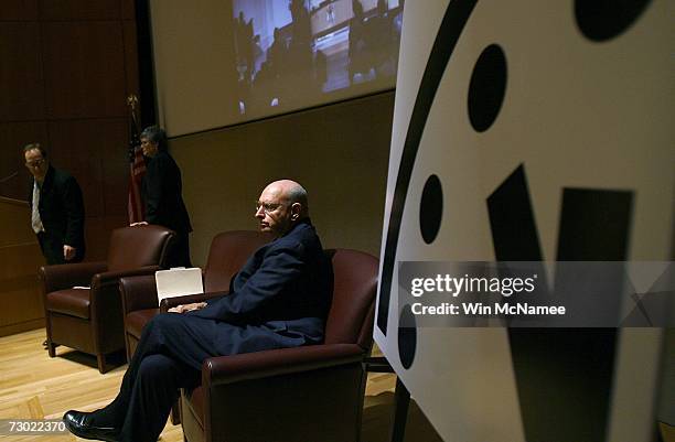 Ambassador Thomas Pickering , Kennette Benedict and Lawrence Krauss participate in a press conference held by the The Bulletin of Atomic Scientists...