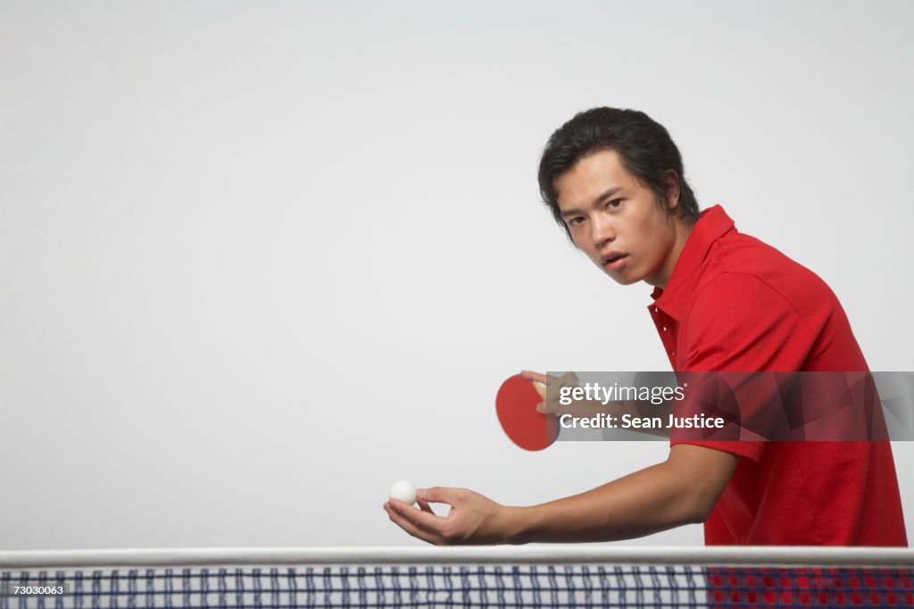 Man playing table tennis