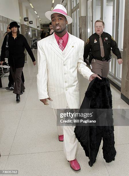 Nathaniel Abraham walks out of a courtroom at the Oakland County Courthouse after being released from prison on January 18, 2007 in Pontiac,...