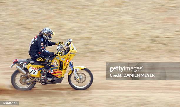 Latvia's Janis Vinter rides in his KTM during the twelveth stage of the 29th Dakar rally ran between Ayoun El Atrous, Mauritania and Kayes, Mali, 18...