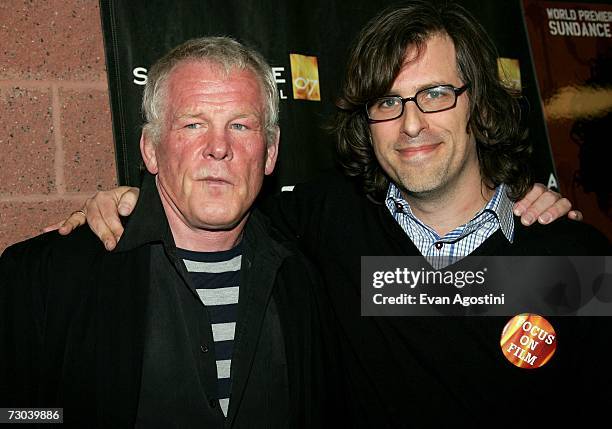 Actor Nick Nolte and Director/producer Brett Morgen arrive at the opening night premiere of "Chicago 10" held at the Eccles Theater during the 2007...