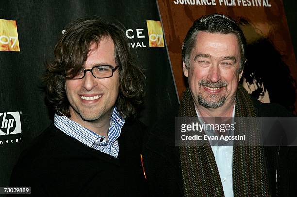 Director/producer Brett Morgen and festival director Geoffrey Gilmore arrive at the opening night premiere of "Chicago 10" held at the Eccles Theater...