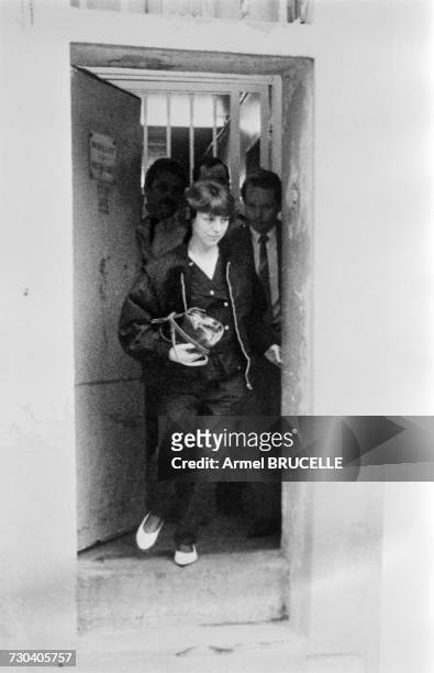 Christine Villemin, mother of of murdered four year-old boy Grégory Villemin , leaving the courthouse in Épinal, after a hearing before Judge...