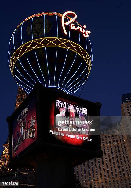 Billboards on the famous Las Vegas Strip advertise the forthcoming title fight between Ricky Hatton and Juan Urango on January 18, 2007 at Paris...