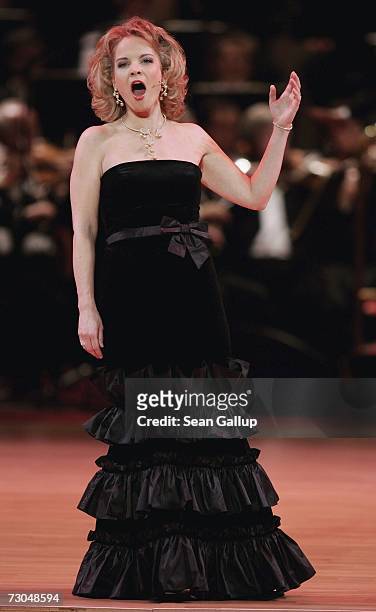 Singer Elina Garanca performs at the 2nd annual Semper Opera Ball January 19, 2007 in Dresden Germany.