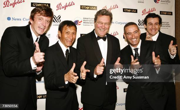 Australian Minister of Foreign Affairs Alexander Downer and the children's musical group, The Wiggles attends the 2006 Australia Day Ball to honor...