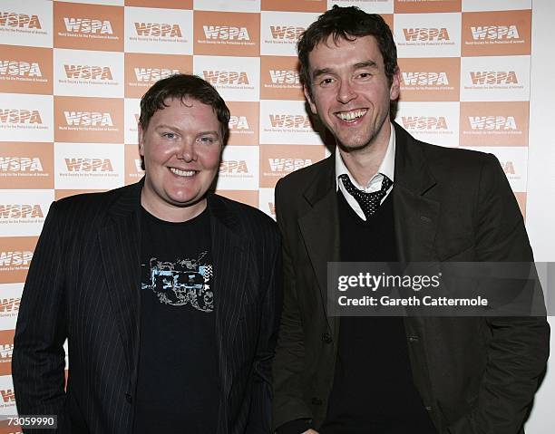 Mark Charnock and Dominic Brunt arrive at the 'Celebs Stand Up For Animals' performance at the Carling Apollo Hammersmith on January 21, 2007 in...