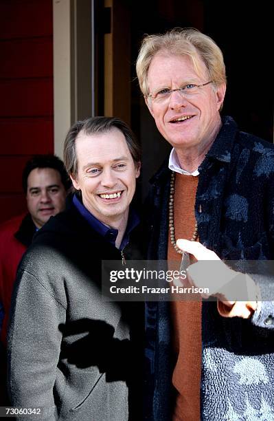 Actors Steve Buscemi and Ed Begley Jr. Is seen on Main Street during the 2007 Sundance Film Festival on January 21, 2007 in Park City, Utah.