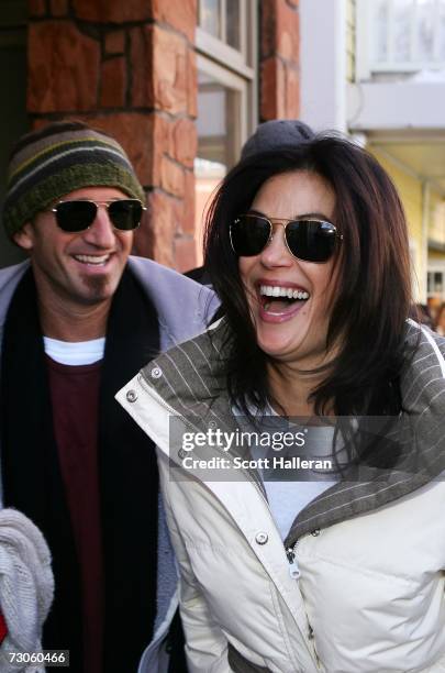 Actress Teri Hatcher and actor Stephen Kay walk on Main Street during the 2007 Sundance Film Festival on January 21, 2007 in Park City, Utah.