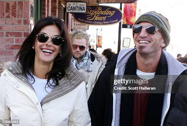 Actress Teri Hatcher and actor Stephen Kay walk on Main Street during the 2007 Sundance Film Festival on January 21, 2007 in Park City, Utah.