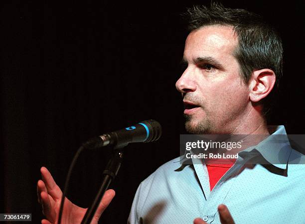 President Neil Giuliano speaks at the GLAAD Media Nominations Announcement at Side Bar during the 2007 Sundance Film Festival on January 21, 2007 in...