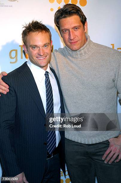 Actors Chad Allen and Robert Gant pose at the GLAAD Media Nominations Announcement at Side Bar during the 2007 Sundance Film Festival on January 21,...