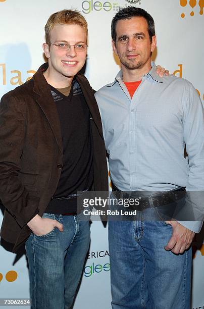 Jake Reitan and GLAAD Preseident Neil Giuliano pose at the GLAAD Media Nominations Announcement at Side Bar during the 2007 Sundance Film Festival on...