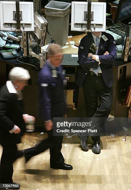 Traders work on the floor of the New York Stock Exchange in the financial district January 22, 2007 in New York City. In a study commissioned by New...