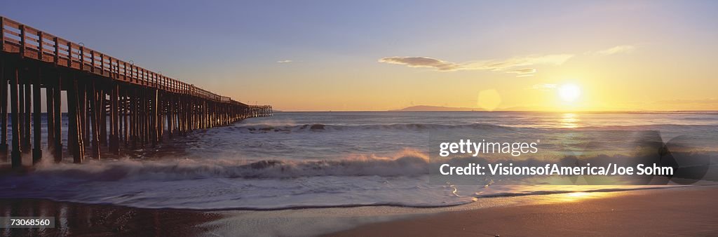 "Ventura pier at sunset, California"