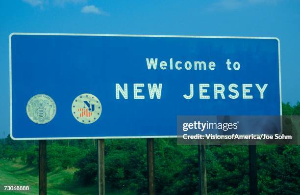 welcome to new jersey sign - welcome to new jersey stock pictures, royalty-free photos & images