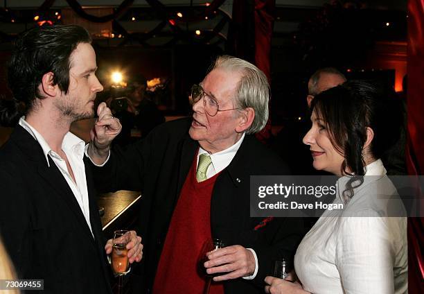 Actor Peter O'Toole and his children Lorcan and Kate attend a drinks reception prior to the gala screening of "Venus" at Bluebird restaurant on...