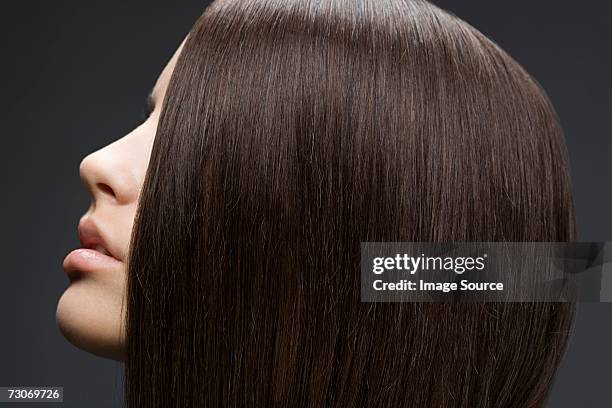 brunette woman - straight hair stock pictures, royalty-free photos & images
