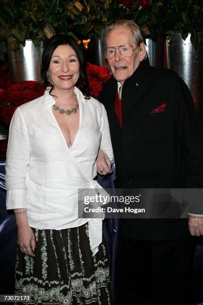 Actor Peter O'Toole and daughter Kate O'Toole attend a drinks reception prior to the gala screening of "Venus" at Bluebird restaurant on January 22,...