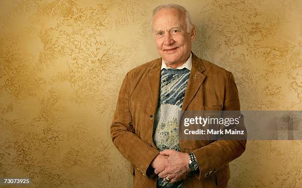 Apollo 11 astronaut Buzz Aldrin from the film "In The Shadow Of The Moon" poses for a portrait during the 2007 Sundance Film Festival on January 22,...