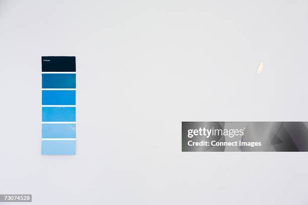colour chart on a wall - campione di colore foto e immagini stock